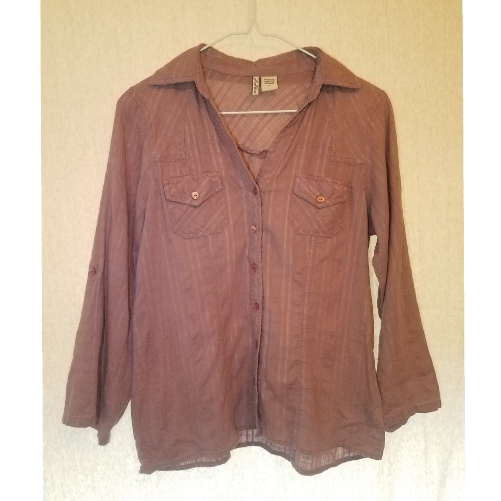 Love Potion, Small Dusty Purple Eyelet Button Down